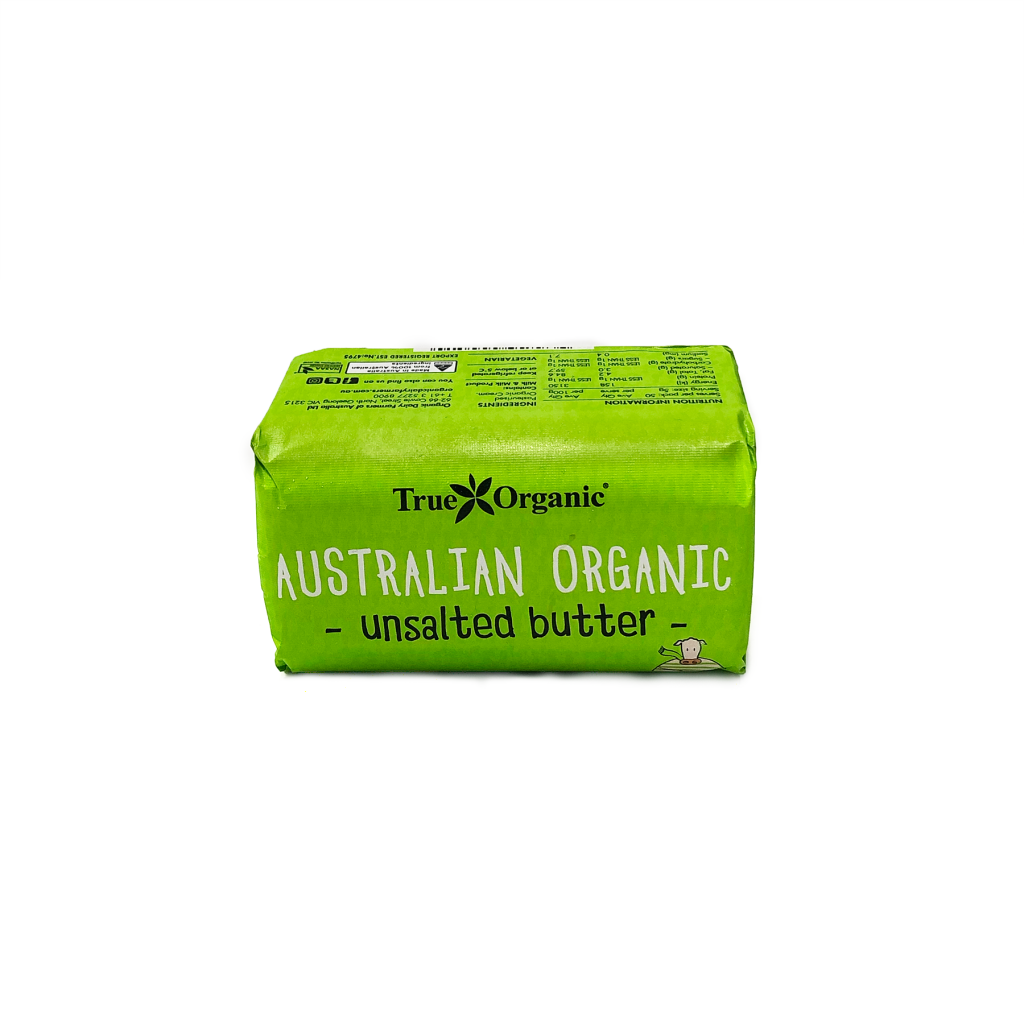 True Organic Australian Butter Unsalted 250g Biviano & Sons
