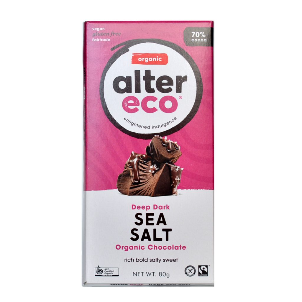 Alter Eco Organic Sea Salt Chocolate 80g Biviano & Sons