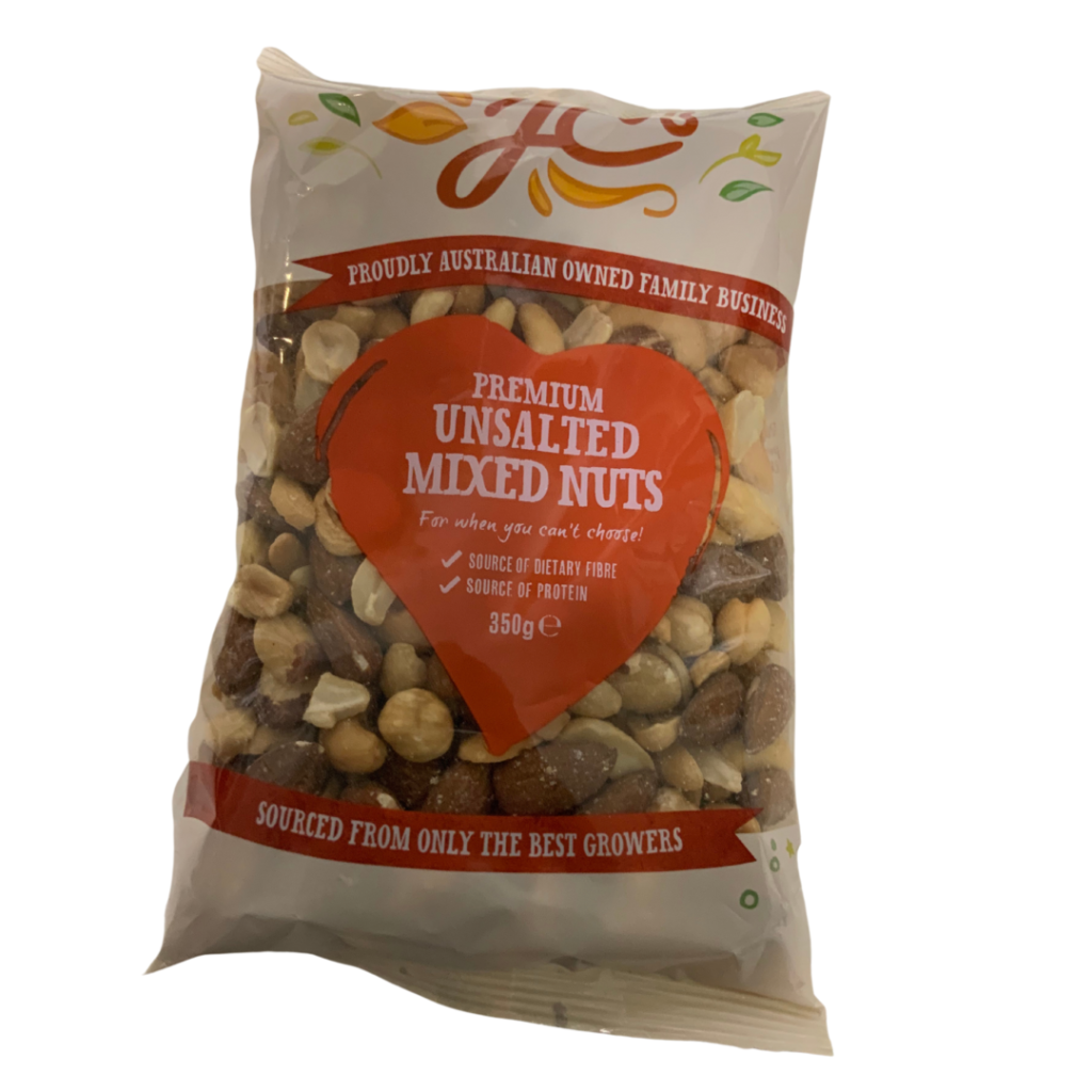 Premium Unsalted Mixed Nuts 350g Biviano & Sons